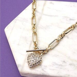 Urban Outfitters Crystal Heart Necklace